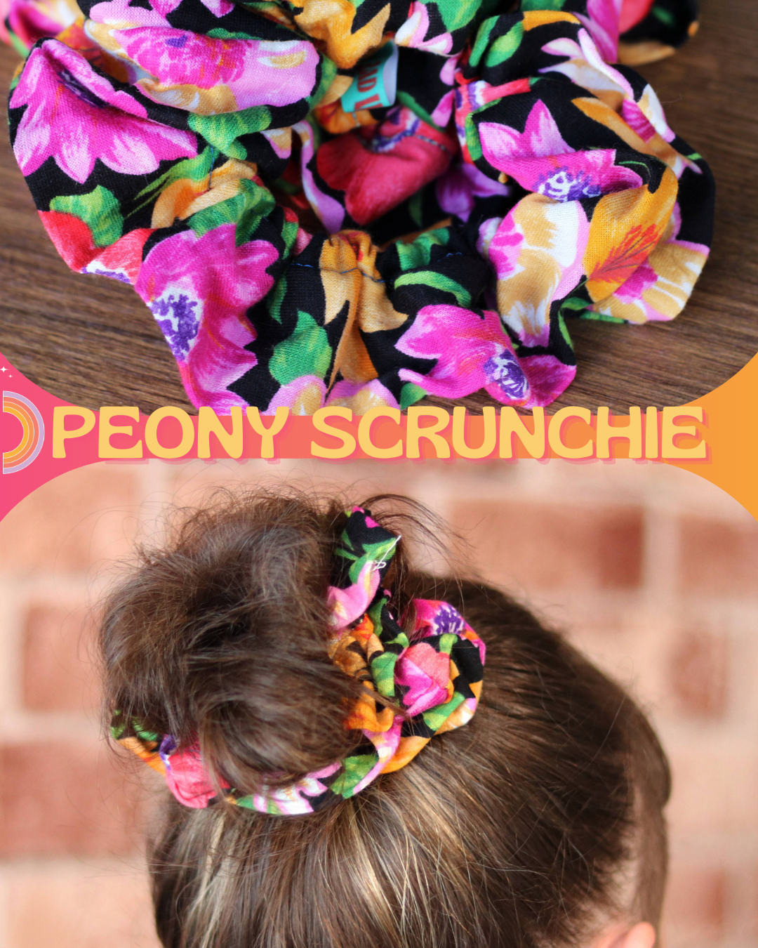 !SOLDE! Scrunchie Peony (UPCYCLED)