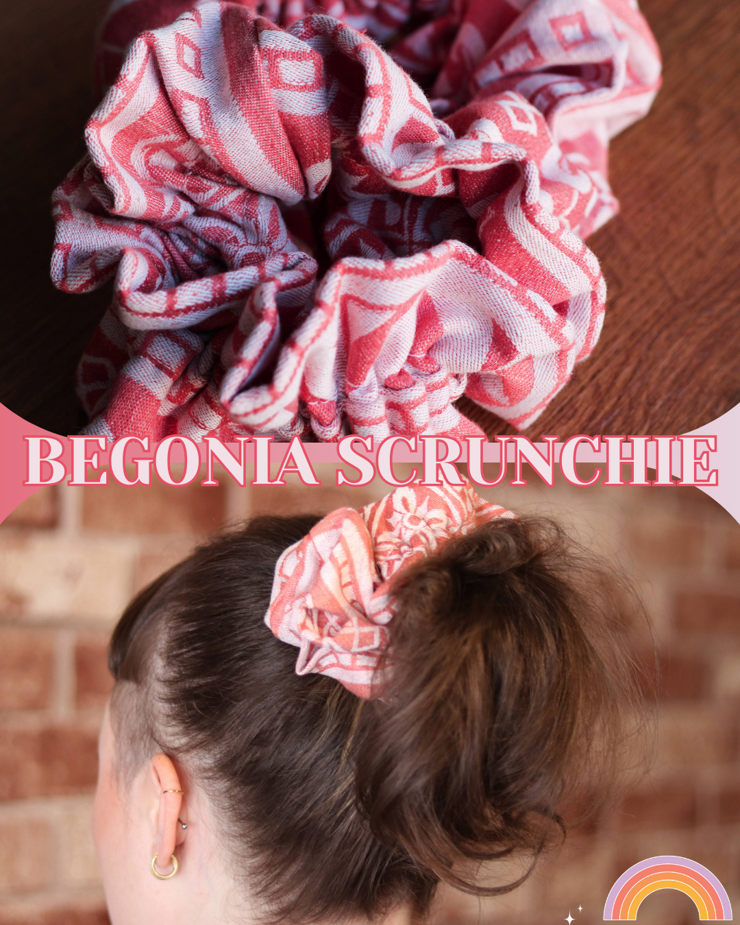 !SOLDE! Scunchie Begonia (UPCYCLED)