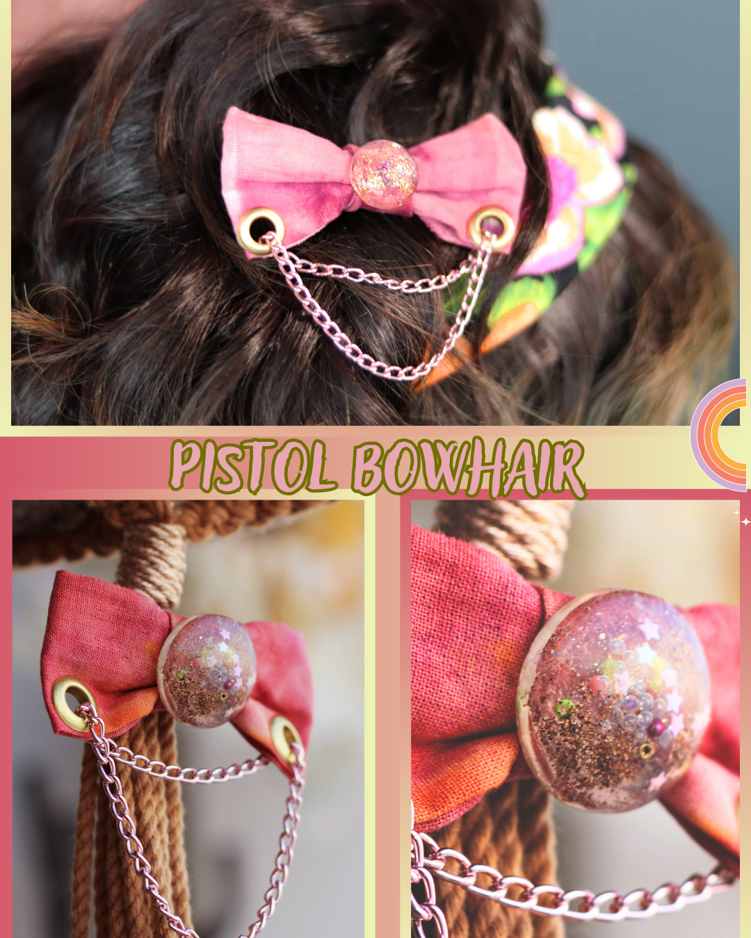 !SOLDE! Bowhair Pistol (UPCYCLED){TIEDYE}