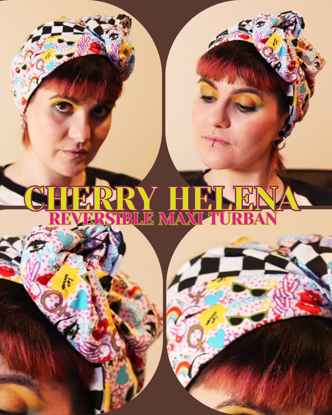 Turban Cherry Helena <WIDE> |REVERSIBLE|